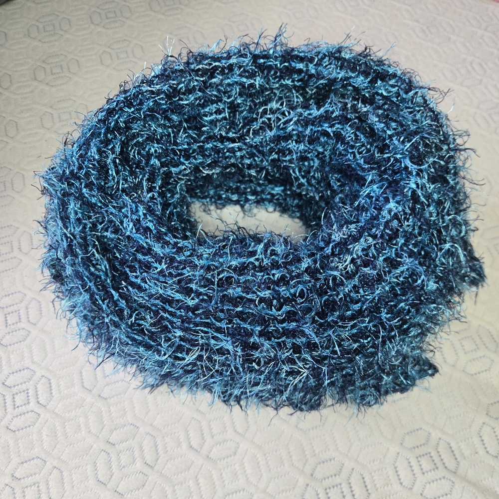 Tender Angel Blue Knit Infinity Scarf
